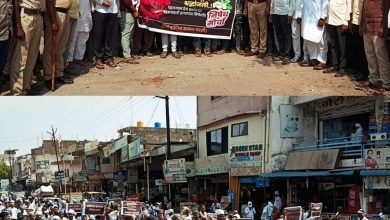 पहलगाम  मधील झालेल्या दहशतवादी हल्ल्याचा  नरसी येथील मुस्लिम बांधवांनी केला रस्त्यावर उतरून  निषेध .