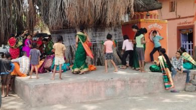 पतीच्या दीर्घायुष्याची प्रार्थना करणाऱ्या सुहासिनीवर आग्या मोहळ चा हल्ला!  .