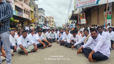 आरक्षणासाठी जरांगे पाटील यांना पाठिंबा : नायगाव शहर मंगळवारी कडकडीत बंद.