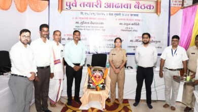 नवरात्र उत्सवानिमित्त आढावा बैठक संपन्न ; भाविकांच्या सेवेत कमी पडू नका ; अप्पर जिल्हाधिकारी बोरगावकर यांचे कर्मचाऱ्यांना आवाहन!.