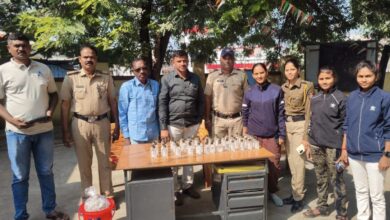 गुंडवळ येथे हातभट्टी दारूचा अड्डा उध्वस्त  ; तीस बॉटल देशी दारू जप्त.