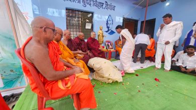 बुद्धम सरणम गच्छामि’च्या जयघोषाने देगाव दुमदुमले; तक्षशिल बौध्द विहारात गौतम बुद्धांच्या मूर्तीच स्थापना.