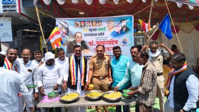 नायगाव शहरात डॉ. बाबासाहेब आंबेडकर जयंतीनिमित्त भव्य अन्नदान.